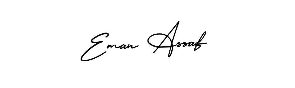 How to make Eman Assaf name signature. Use AmerikaSignatureDemo-Regular style for creating short signs online. This is the latest handwritten sign. Eman Assaf signature style 3 images and pictures png