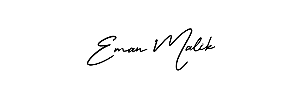 Eman Malik stylish signature style. Best Handwritten Sign (AmerikaSignatureDemo-Regular) for my name. Handwritten Signature Collection Ideas for my name Eman Malik. Eman Malik signature style 3 images and pictures png