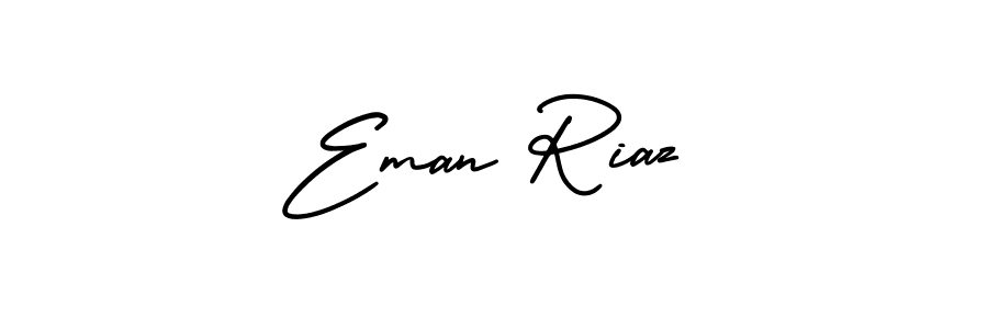 The best way (AmerikaSignatureDemo-Regular) to make a short signature is to pick only two or three words in your name. The name Eman Riaz include a total of six letters. For converting this name. Eman Riaz signature style 3 images and pictures png