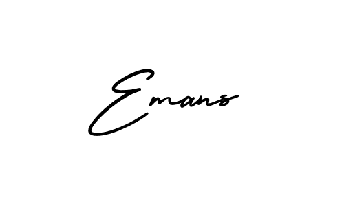 The best way (AmerikaSignatureDemo-Regular) to make a short signature is to pick only two or three words in your name. The name Emans include a total of six letters. For converting this name. Emans signature style 3 images and pictures png