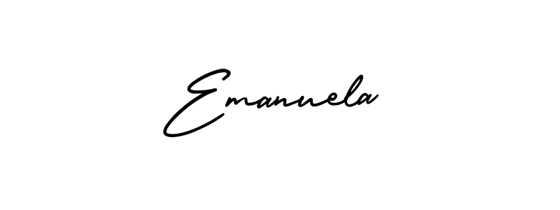 The best way (AmerikaSignatureDemo-Regular) to make a short signature is to pick only two or three words in your name. The name Emanuela include a total of six letters. For converting this name. Emanuela signature style 3 images and pictures png