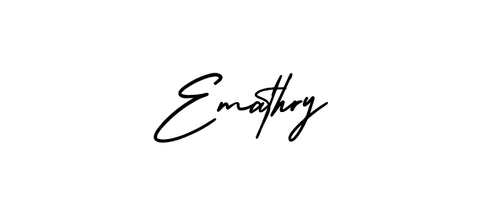 Emathry stylish signature style. Best Handwritten Sign (AmerikaSignatureDemo-Regular) for my name. Handwritten Signature Collection Ideas for my name Emathry. Emathry signature style 3 images and pictures png