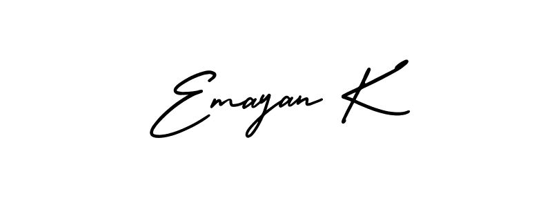Similarly AmerikaSignatureDemo-Regular is the best handwritten signature design. Signature creator online .You can use it as an online autograph creator for name Emayan K. Emayan K signature style 3 images and pictures png