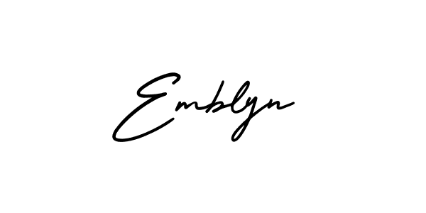 Similarly AmerikaSignatureDemo-Regular is the best handwritten signature design. Signature creator online .You can use it as an online autograph creator for name Emblyn. Emblyn signature style 3 images and pictures png