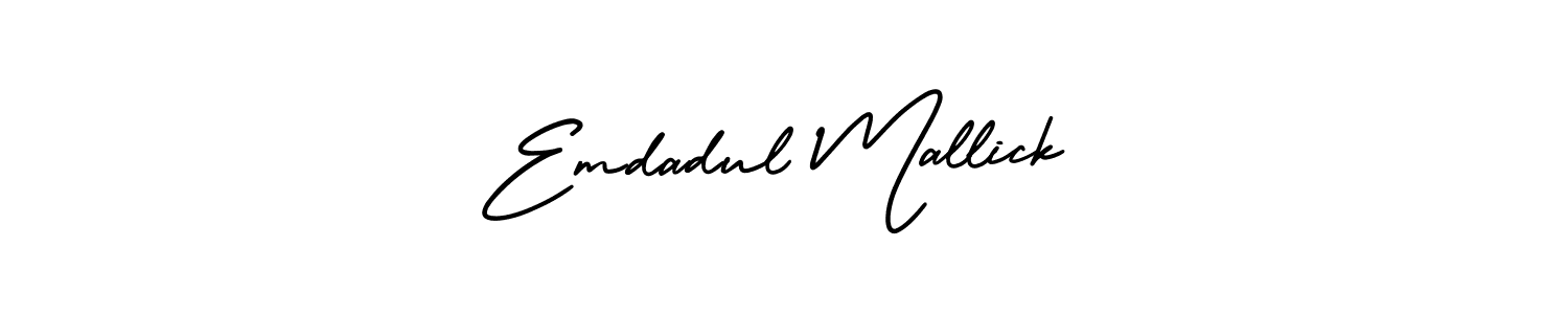Emdadul Mallick stylish signature style. Best Handwritten Sign (AmerikaSignatureDemo-Regular) for my name. Handwritten Signature Collection Ideas for my name Emdadul Mallick. Emdadul Mallick signature style 3 images and pictures png