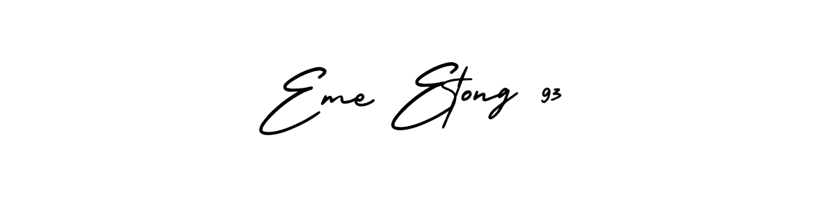 You should practise on your own different ways (AmerikaSignatureDemo-Regular) to write your name (Eme Etong 93) in signature. don't let someone else do it for you. Eme Etong 93 signature style 3 images and pictures png