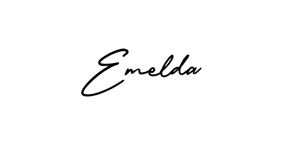 AmerikaSignatureDemo-Regular is a professional signature style that is perfect for those who want to add a touch of class to their signature. It is also a great choice for those who want to make their signature more unique. Get Emelda name to fancy signature for free. Emelda signature style 3 images and pictures png