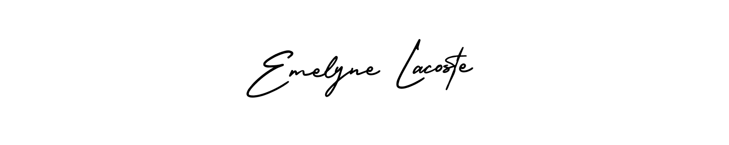 Emelyne Lacoste stylish signature style. Best Handwritten Sign (AmerikaSignatureDemo-Regular) for my name. Handwritten Signature Collection Ideas for my name Emelyne Lacoste. Emelyne Lacoste signature style 3 images and pictures png