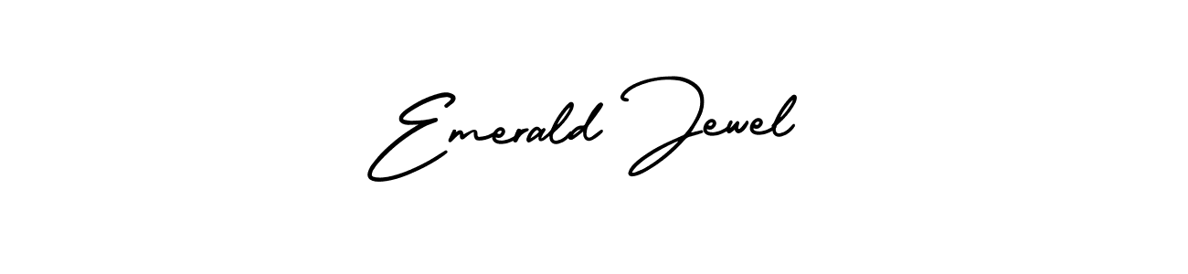 The best way (AmerikaSignatureDemo-Regular) to make a short signature is to pick only two or three words in your name. The name Emerald Jewel include a total of six letters. For converting this name. Emerald Jewel signature style 3 images and pictures png