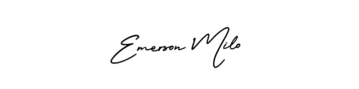 Best and Professional Signature Style for Emerson Milo. AmerikaSignatureDemo-Regular Best Signature Style Collection. Emerson Milo signature style 3 images and pictures png