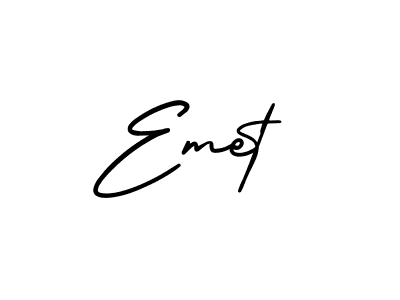 How to make Emet name signature. Use AmerikaSignatureDemo-Regular style for creating short signs online. This is the latest handwritten sign. Emet signature style 3 images and pictures png