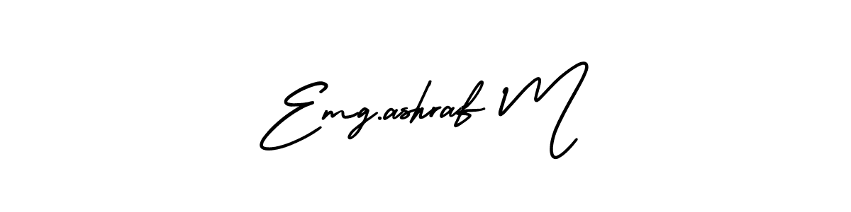 Also You can easily find your signature by using the search form. We will create Emg.ashraf M name handwritten signature images for you free of cost using AmerikaSignatureDemo-Regular sign style. Emg.ashraf M signature style 3 images and pictures png