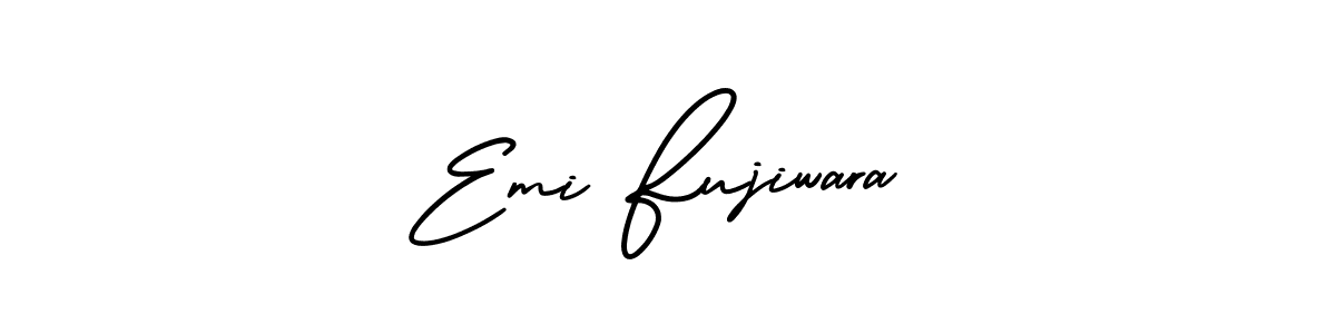 Emi Fujiwara stylish signature style. Best Handwritten Sign (AmerikaSignatureDemo-Regular) for my name. Handwritten Signature Collection Ideas for my name Emi Fujiwara. Emi Fujiwara signature style 3 images and pictures png