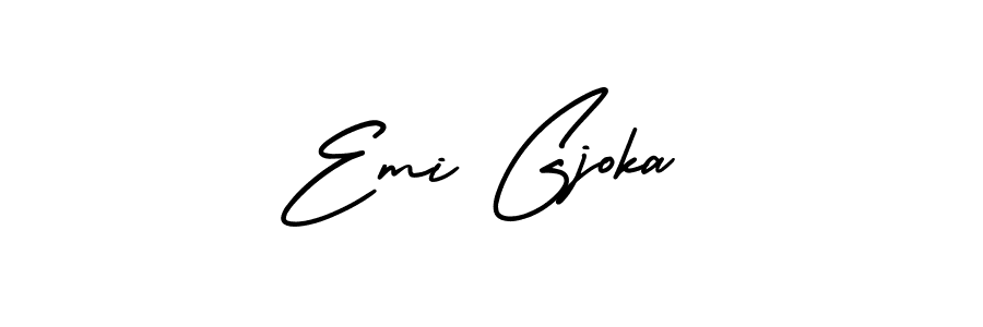 Create a beautiful signature design for name Emi Gjoka. With this signature (AmerikaSignatureDemo-Regular) fonts, you can make a handwritten signature for free. Emi Gjoka signature style 3 images and pictures png