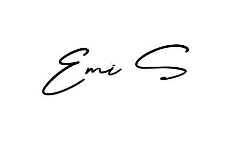 if you are searching for the best signature style for your name Emi S. so please give up your signature search. here we have designed multiple signature styles  using AmerikaSignatureDemo-Regular. Emi S signature style 3 images and pictures png