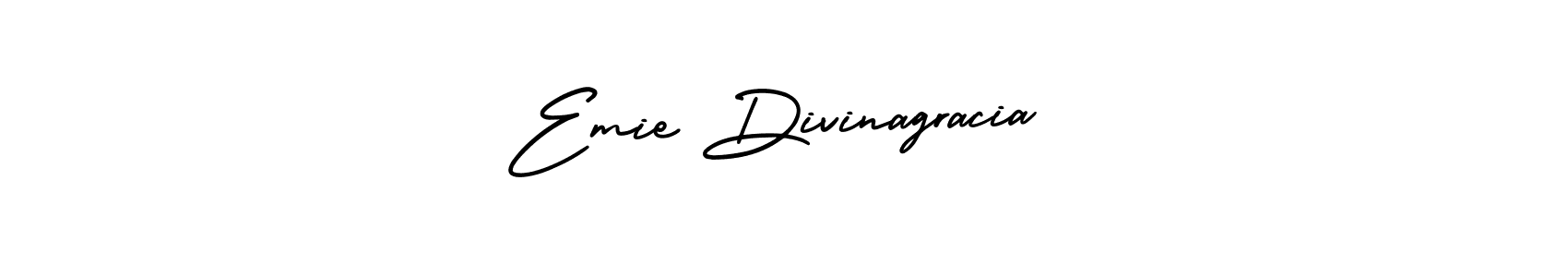 You should practise on your own different ways (AmerikaSignatureDemo-Regular) to write your name (Emie Divinagracia) in signature. don't let someone else do it for you. Emie Divinagracia signature style 3 images and pictures png