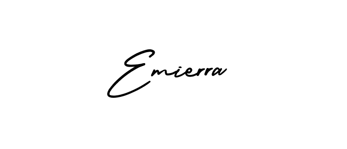 It looks lik you need a new signature style for name Emierra. Design unique handwritten (AmerikaSignatureDemo-Regular) signature with our free signature maker in just a few clicks. Emierra signature style 3 images and pictures png