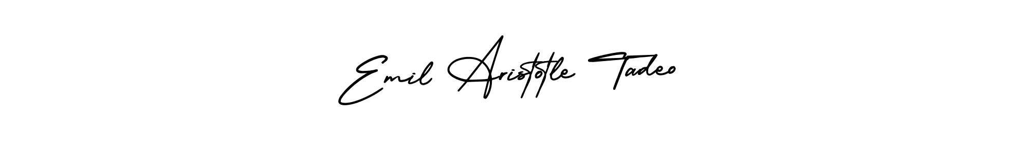 See photos of Emil Aristotle Tadeo official signature by Spectra . Check more albums & portfolios. Read reviews & check more about AmerikaSignatureDemo-Regular font. Emil Aristotle Tadeo signature style 3 images and pictures png