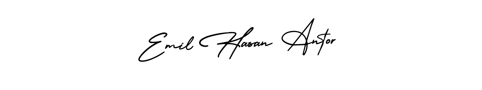 if you are searching for the best signature style for your name Emil Hasan Antor. so please give up your signature search. here we have designed multiple signature styles  using AmerikaSignatureDemo-Regular. Emil Hasan Antor signature style 3 images and pictures png