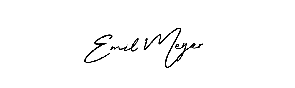 The best way (AmerikaSignatureDemo-Regular) to make a short signature is to pick only two or three words in your name. The name Emil Meyer include a total of six letters. For converting this name. Emil Meyer signature style 3 images and pictures png