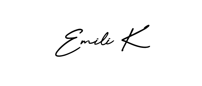 How to make Emili K signature? AmerikaSignatureDemo-Regular is a professional autograph style. Create handwritten signature for Emili K name. Emili K signature style 3 images and pictures png