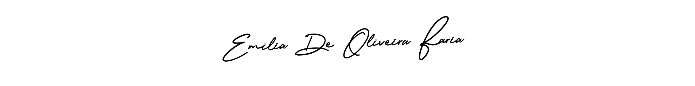 Emilia De Oliveira Faria stylish signature style. Best Handwritten Sign (AmerikaSignatureDemo-Regular) for my name. Handwritten Signature Collection Ideas for my name Emilia De Oliveira Faria. Emilia De Oliveira Faria signature style 3 images and pictures png