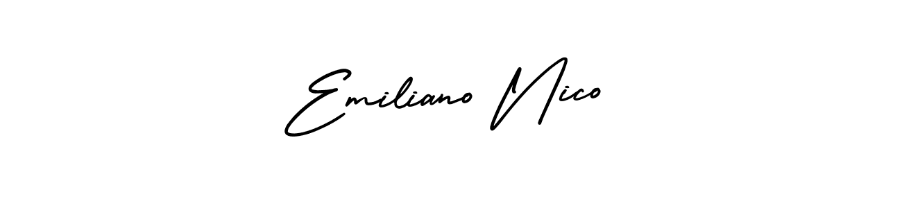 Also You can easily find your signature by using the search form. We will create Emiliano Nico name handwritten signature images for you free of cost using AmerikaSignatureDemo-Regular sign style. Emiliano Nico signature style 3 images and pictures png