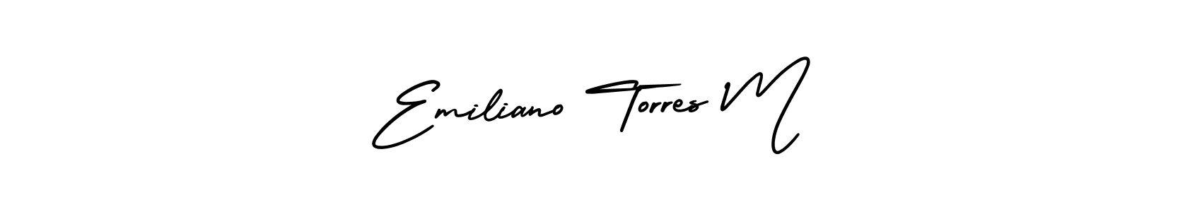 How to make Emiliano Torres M name signature. Use AmerikaSignatureDemo-Regular style for creating short signs online. This is the latest handwritten sign. Emiliano Torres M signature style 3 images and pictures png