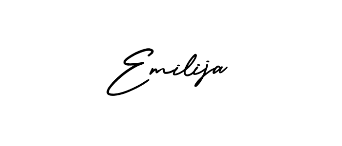How to make Emilija name signature. Use AmerikaSignatureDemo-Regular style for creating short signs online. This is the latest handwritten sign. Emilija signature style 3 images and pictures png