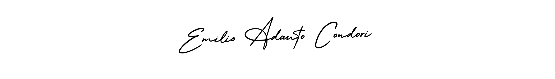 This is the best signature style for the Emilio Adauto Condori name. Also you like these signature font (AmerikaSignatureDemo-Regular). Mix name signature. Emilio Adauto Condori signature style 3 images and pictures png