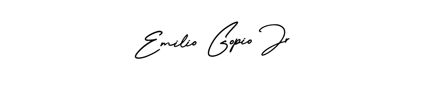 How to Draw Emilio Gopio Jr signature style? AmerikaSignatureDemo-Regular is a latest design signature styles for name Emilio Gopio Jr. Emilio Gopio Jr signature style 3 images and pictures png