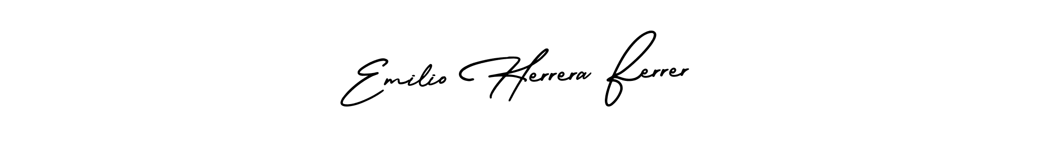 You should practise on your own different ways (AmerikaSignatureDemo-Regular) to write your name (Emilio Herrera Ferrer) in signature. don't let someone else do it for you. Emilio Herrera Ferrer signature style 3 images and pictures png