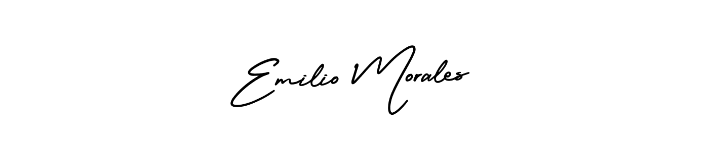 Create a beautiful signature design for name Emilio Morales. With this signature (AmerikaSignatureDemo-Regular) fonts, you can make a handwritten signature for free. Emilio Morales signature style 3 images and pictures png