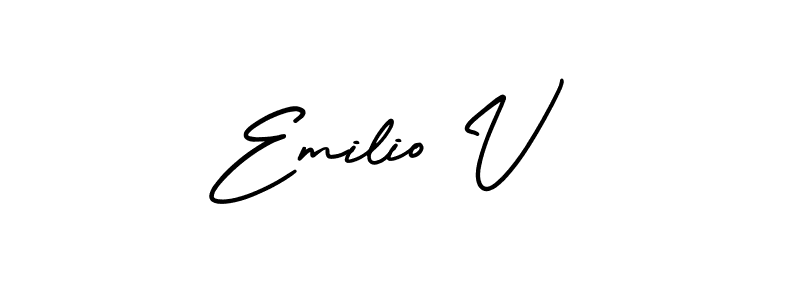 Also You can easily find your signature by using the search form. We will create Emilio V name handwritten signature images for you free of cost using AmerikaSignatureDemo-Regular sign style. Emilio V signature style 3 images and pictures png