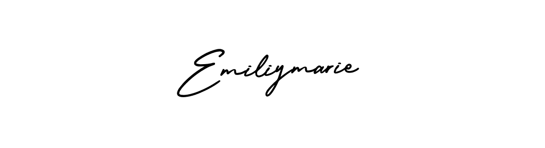 The best way (AmerikaSignatureDemo-Regular) to make a short signature is to pick only two or three words in your name. The name Emiliymarie include a total of six letters. For converting this name. Emiliymarie signature style 3 images and pictures png