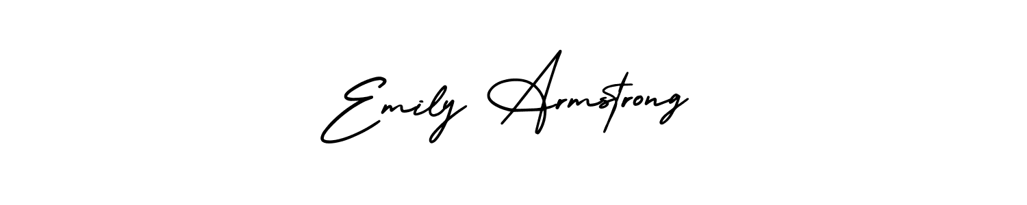 You should practise on your own different ways (AmerikaSignatureDemo-Regular) to write your name (Emily Armstrong) in signature. don't let someone else do it for you. Emily Armstrong signature style 3 images and pictures png