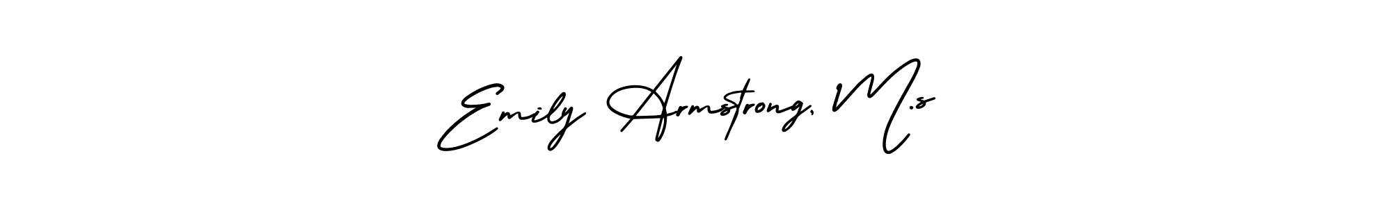 if you are searching for the best signature style for your name Emily Armstrong, M.s. so please give up your signature search. here we have designed multiple signature styles  using AmerikaSignatureDemo-Regular. Emily Armstrong, M.s signature style 3 images and pictures png