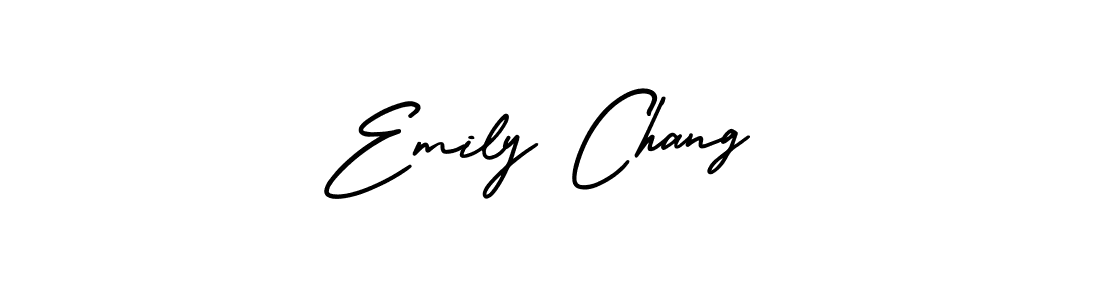 You should practise on your own different ways (AmerikaSignatureDemo-Regular) to write your name (Emily Chang) in signature. don't let someone else do it for you. Emily Chang signature style 3 images and pictures png