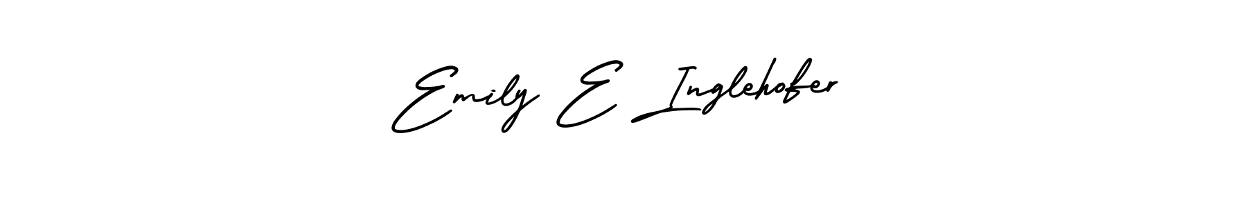 You should practise on your own different ways (AmerikaSignatureDemo-Regular) to write your name (Emily E Inglehofer) in signature. don't let someone else do it for you. Emily E Inglehofer signature style 3 images and pictures png