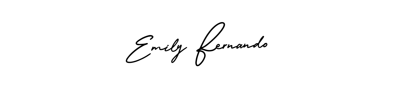 You should practise on your own different ways (AmerikaSignatureDemo-Regular) to write your name (Emily Fernando) in signature. don't let someone else do it for you. Emily Fernando signature style 3 images and pictures png