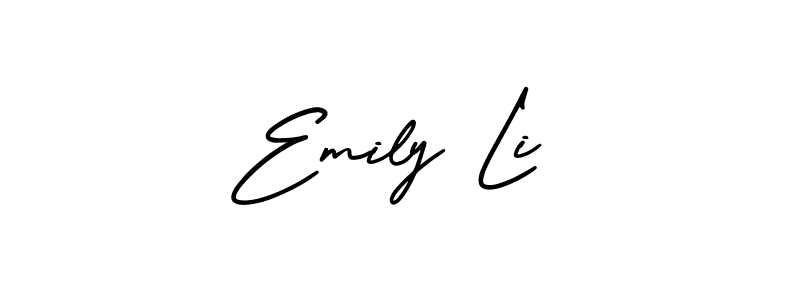 You should practise on your own different ways (AmerikaSignatureDemo-Regular) to write your name (Emily Li) in signature. don't let someone else do it for you. Emily Li signature style 3 images and pictures png