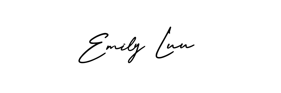 How to Draw Emily Luu signature style? AmerikaSignatureDemo-Regular is a latest design signature styles for name Emily Luu. Emily Luu signature style 3 images and pictures png