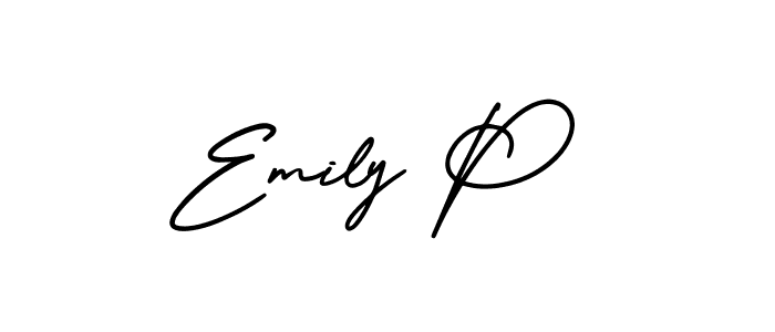 Design your own signature with our free online signature maker. With this signature software, you can create a handwritten (AmerikaSignatureDemo-Regular) signature for name Emily P. Emily P signature style 3 images and pictures png