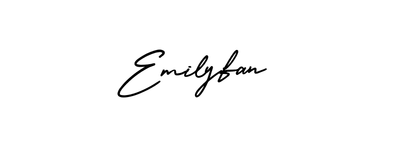 AmerikaSignatureDemo-Regular is a professional signature style that is perfect for those who want to add a touch of class to their signature. It is also a great choice for those who want to make their signature more unique. Get Emilyfan name to fancy signature for free. Emilyfan signature style 3 images and pictures png