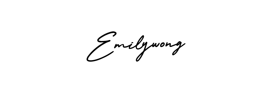 You should practise on your own different ways (AmerikaSignatureDemo-Regular) to write your name (Emilywong) in signature. don't let someone else do it for you. Emilywong signature style 3 images and pictures png