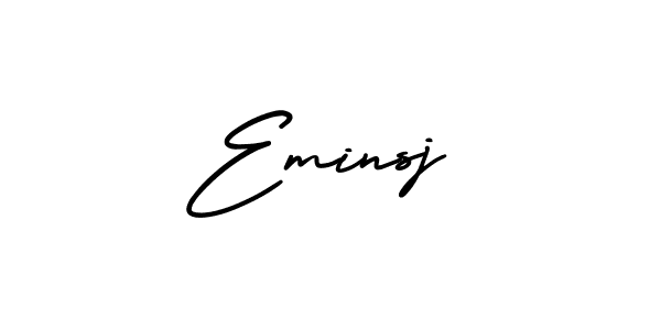 How to Draw Eminsj signature style? AmerikaSignatureDemo-Regular is a latest design signature styles for name Eminsj. Eminsj signature style 3 images and pictures png