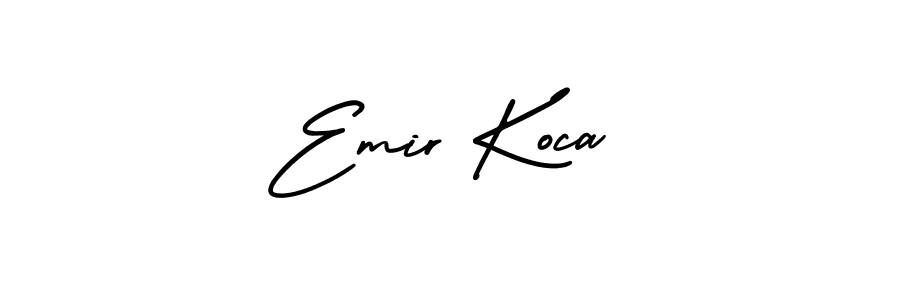 AmerikaSignatureDemo-Regular is a professional signature style that is perfect for those who want to add a touch of class to their signature. It is also a great choice for those who want to make their signature more unique. Get Emir Koca name to fancy signature for free. Emir Koca signature style 3 images and pictures png