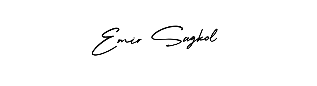 The best way (AmerikaSignatureDemo-Regular) to make a short signature is to pick only two or three words in your name. The name Emir Sagkol include a total of six letters. For converting this name. Emir Sagkol signature style 3 images and pictures png