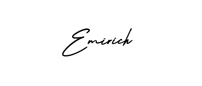 It looks lik you need a new signature style for name Emirich. Design unique handwritten (AmerikaSignatureDemo-Regular) signature with our free signature maker in just a few clicks. Emirich signature style 3 images and pictures png