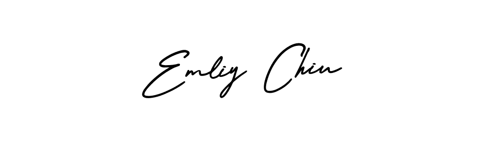 Check out images of Autograph of Emliy Chiu name. Actor Emliy Chiu Signature Style. AmerikaSignatureDemo-Regular is a professional sign style online. Emliy Chiu signature style 3 images and pictures png